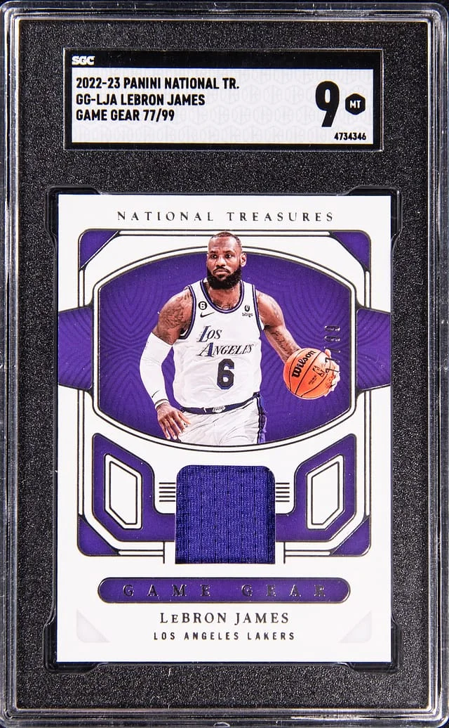2022-23 Panini National Treasures LeBron James Game Gear #GG-LJA card image