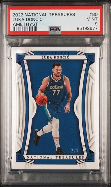 2022-23 Panini National Treasures Luka Doncic Amethyst #80 card image