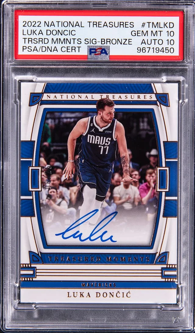 2022-23 Panini National Treasures Luka Doncic Treasured Moments Signature Bronze #TM-LKD card image