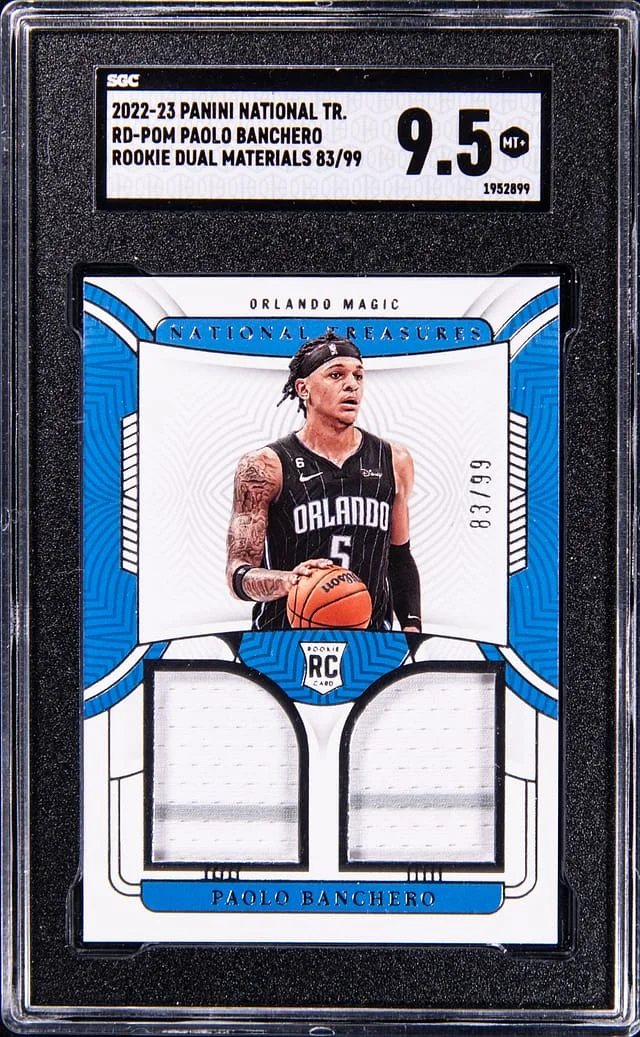 2022-23 Panini National Treasures Paolo Banchero Dual Material #RD-POM card image