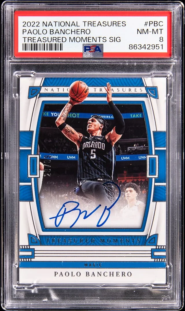 2022-23 Panini National Treasures Paolo Banchero Treasured Moments Signatures #TM-PBC card image