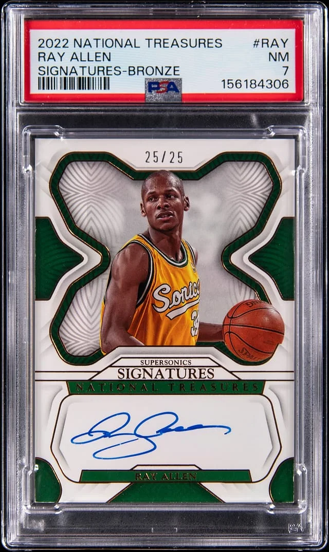 2022-23 Panini National Treasures Ray Allen Signatures Bronze #S-RAY card image