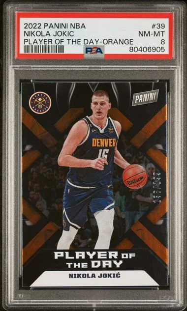 2022-23 Panini Nikola Jokic NBA Player Of The Day Orange #39 card image