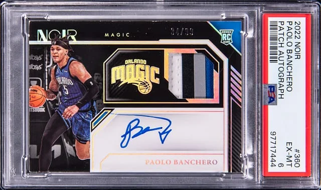 2022-23 Panini Noir Paolo Banchero Patch Autograph #360 card image