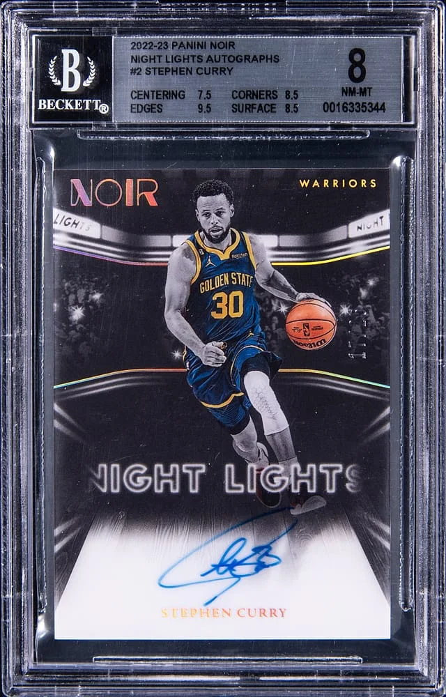 2022-23 Panini Noir Stephen Curry Night Lights Autographs #NLA-SCU card image