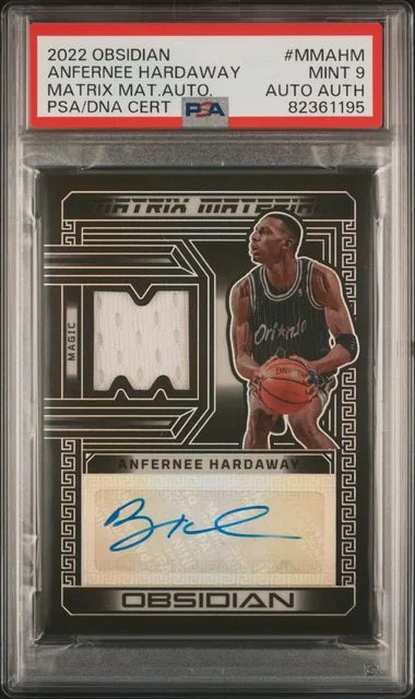 2022-23 Panini Obsidian Anfernee Hardaway Matrix Material Autos #MM-AHM card image