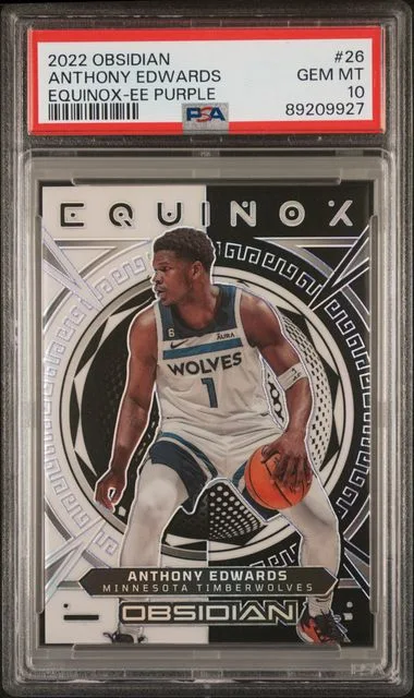 2022-23 Panini Obsidian Anthony Edwards Equinox Electric Etch Purple #26 card image