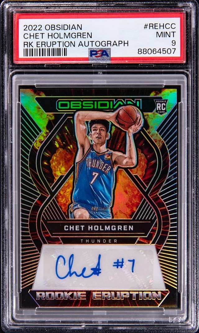 2022-23 Panini Obsidian Chet Holmgren Eruption Autograph #REHCC card image