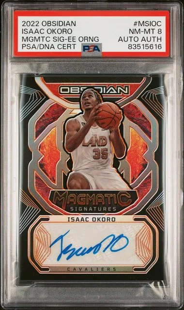 2022-23 Panini Obsidian Isaac Okoro Magmatic Signatures Electric Etch Orange #MS-IOC card image