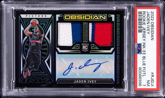 2022-23 Panini Obsidian Jaden Ivey Jersey Ink Electric Etch Orange #RJI-DJI card image