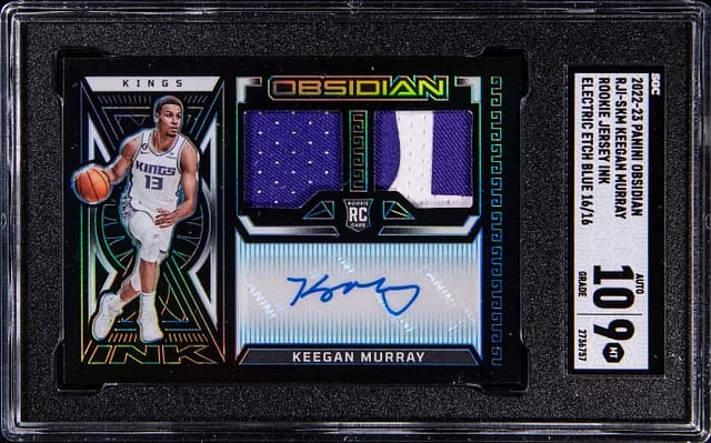 2022-23 Panini Obsidian Keegan Murray Jersey Ink Electric Etch Blue #RJI-SKM card image