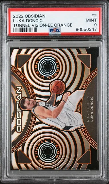 2022-23 Panini Obsidian Luka Doncic Tunnel Vision Electric Etch Orange #2 card image