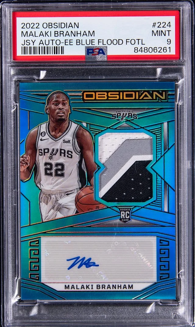 2022-23 Panini Obsidian Malaki Branham Jersey Autograph Electric Etch Blue Flood FOTL #224 card image