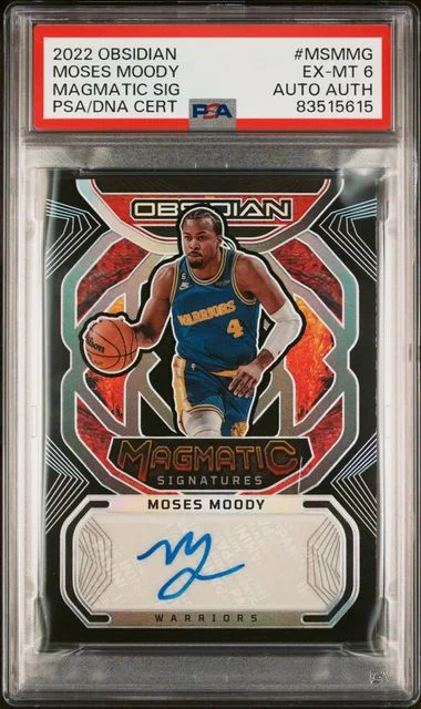 2022-23 Panini Obsidian Moses Moody Magmatic Signatures #MS-MMG card image