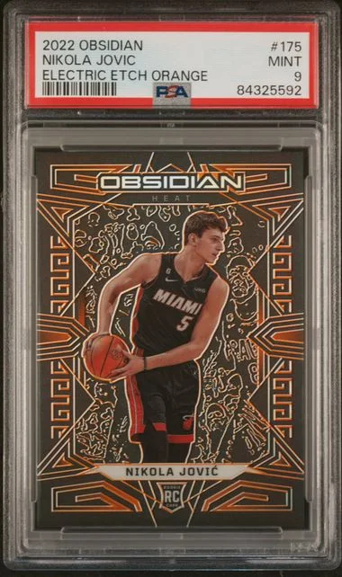 2022-23 Panini Obsidian Nikola Jovic Electric Etch Orange #175 card image