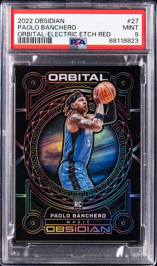 2022-23 Panini Obsidian Paolo Banchero Orbital Electric Etch Red #27 card image
