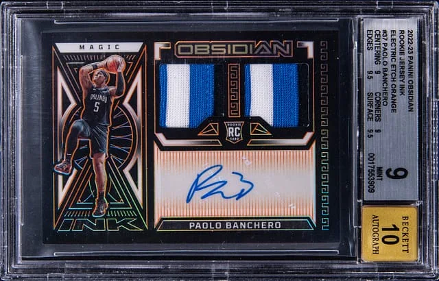 2022-23 Panini Obsidian Paolo Banchero Jersey Ink Electric Etch Orange #37 card image