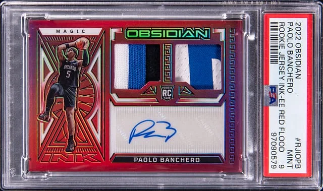 2022-23 Panini Obsidian Paolo Banchero Jersey Ink Electric Etch Yellow #RJI-OPB card image