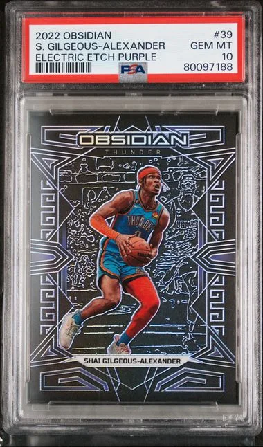 2022-23 Panini Obsidian Shai Gilgeous-Alexander Electric Etch Purple #39 card image