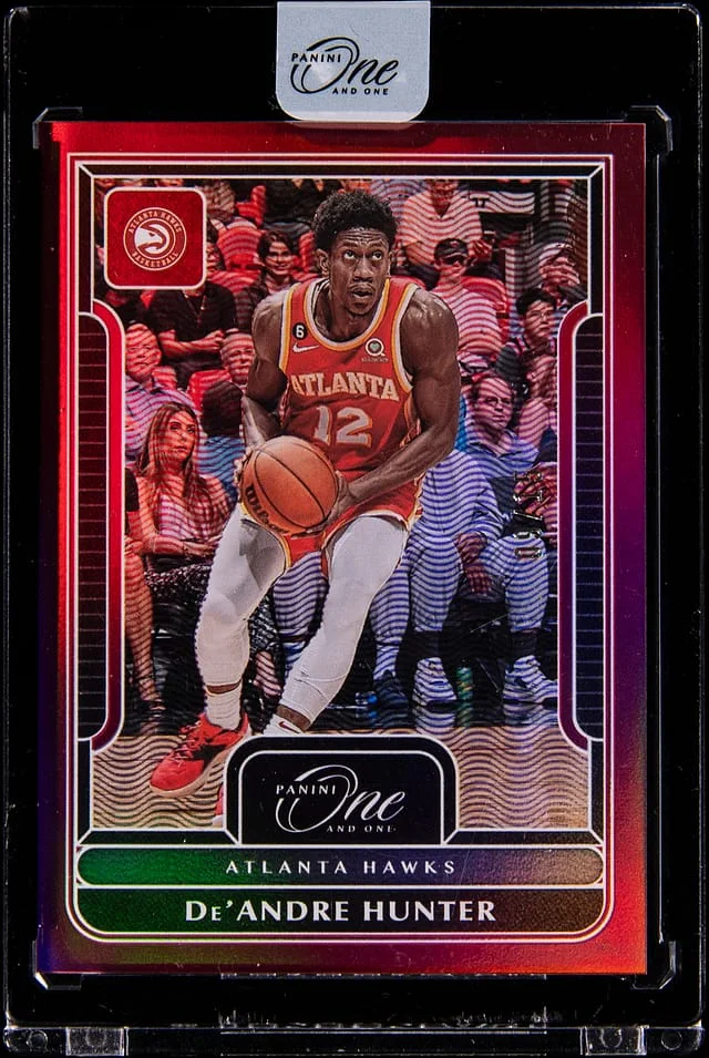 2022-23 Panini One and One De'Andre Hunter - Panini Encased Red #86 card image