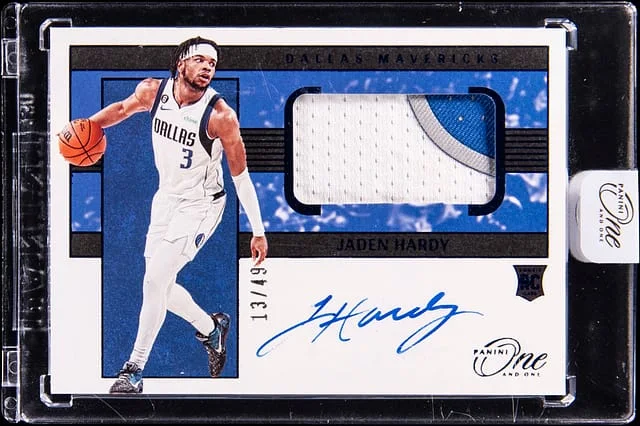 2022-23 Panini One and One Jaden Hardy Jersey Autographs Blue #RJA-JHA card image