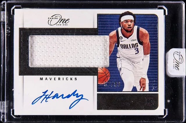 2022-23 Panini One and One Jaden Hardy Jumbo Jersey Autographs #RJJ-JHA card image