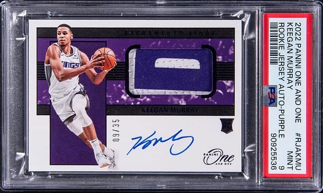 2022-23 Panini One and One Keegan Murray Jersey Autograph Purple #RJA-KMU card image