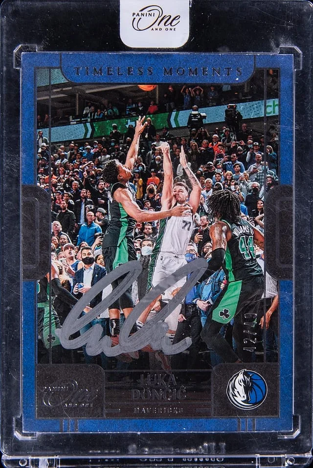 2022-23 Panini One and One Luka Doncic Timeless Moments Autographs Vertical #TMA-LUD card image