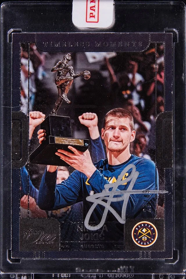 2022-23 Panini One and One Nikola Jokic Timeless Moments Autograph #TMA-NJK card image