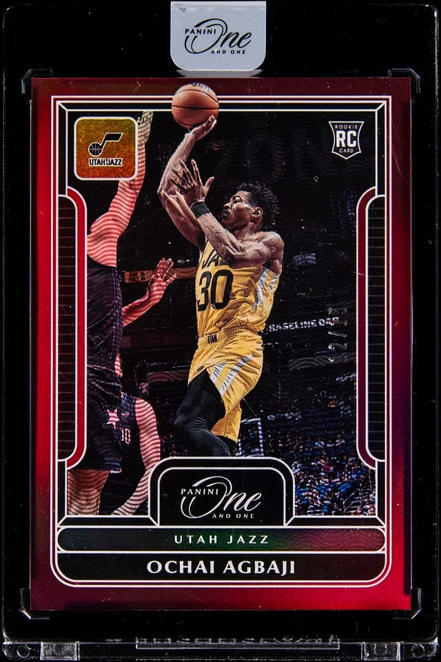 2022-23 Panini One and One Ochai Agbaji - Panini Encased Red #132 card image