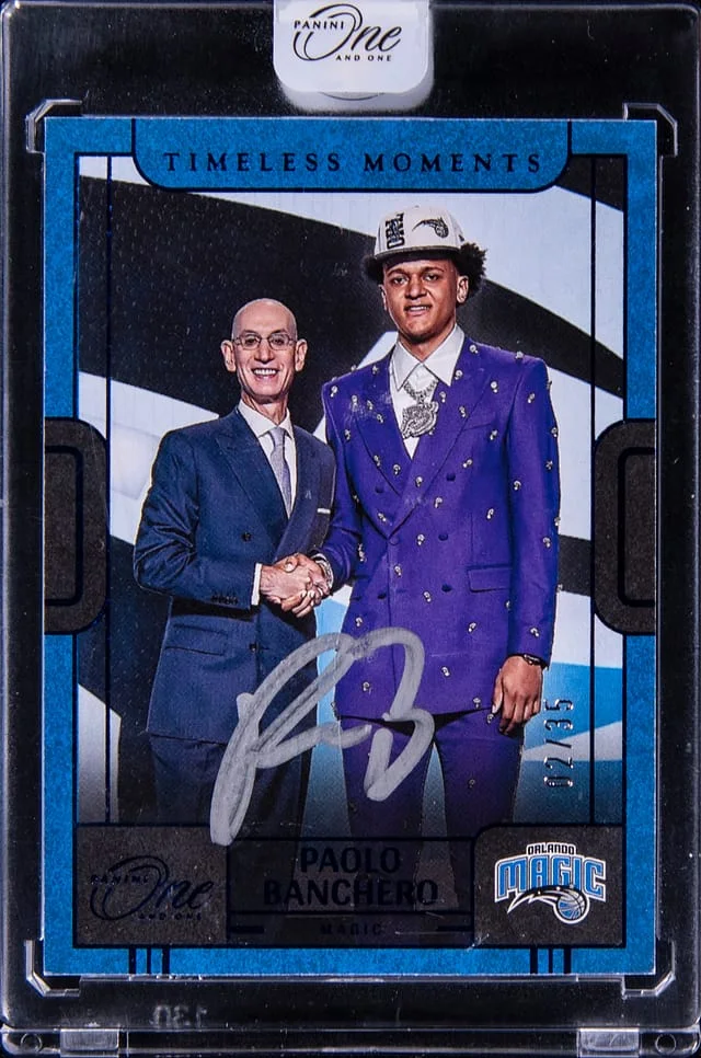 2022-23 Panini One and One Paolo Banchero Timeless Moments Autograph #TMA-PB5 card image