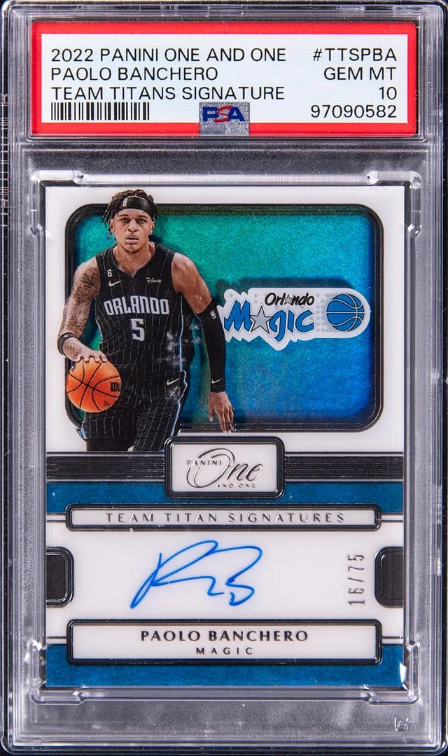 2022-23 Panini One and One Paolo Banchero Team Titans Signatures #TTS-PBA card image