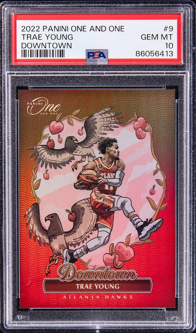 2022-23 Panini One and One Trae Young Downtown #9 card image