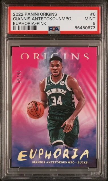 2022-23 Panini Origins Giannis Antetokounmpo Euphoria Pink #8 card image