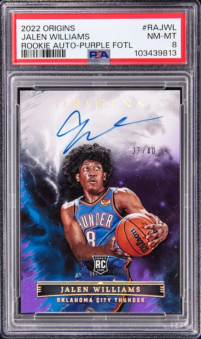 2022-23 Panini Origins Jalen Williams Autographs Purple FOTL #RA-JWL card image
