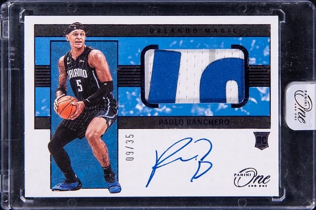 2022-23 Panini Paolo Banchero One & One Jersey Autographs Purple #RJA-PB5 card image