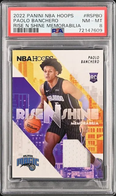 2022-23 Panini Paolo Banchero NBA Hoops Rise N Shine Memorabilia #RS-PBO card image