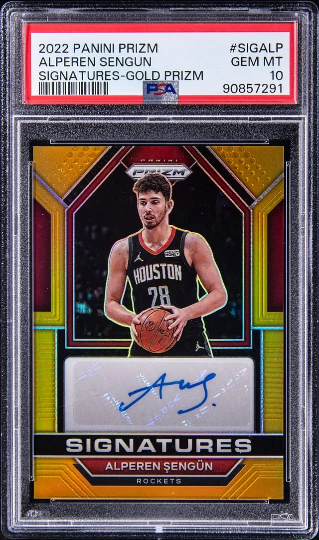 2022-23 Panini Prizm Alperen Sengun Signatures Gold #SIGALP card image