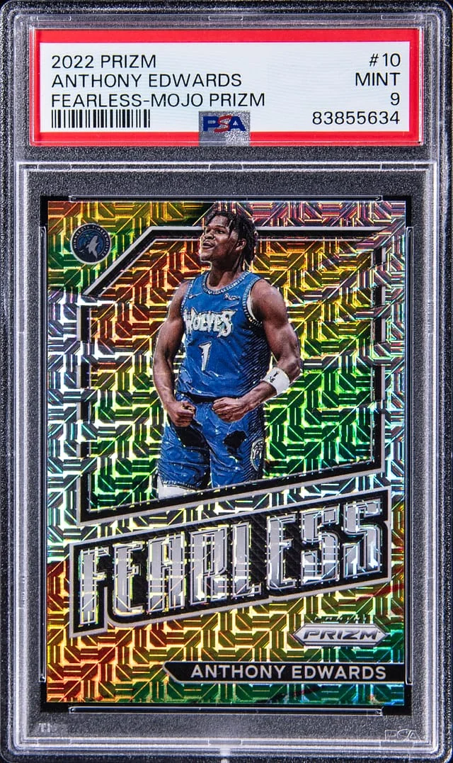 2022-23 Panini Prizm Anthony Edwards Fearless Mojo #10 card image