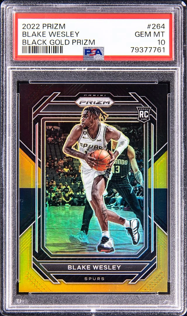 2022-23 Panini Prizm Blake Wesley Black Gold Prizm #264 card image