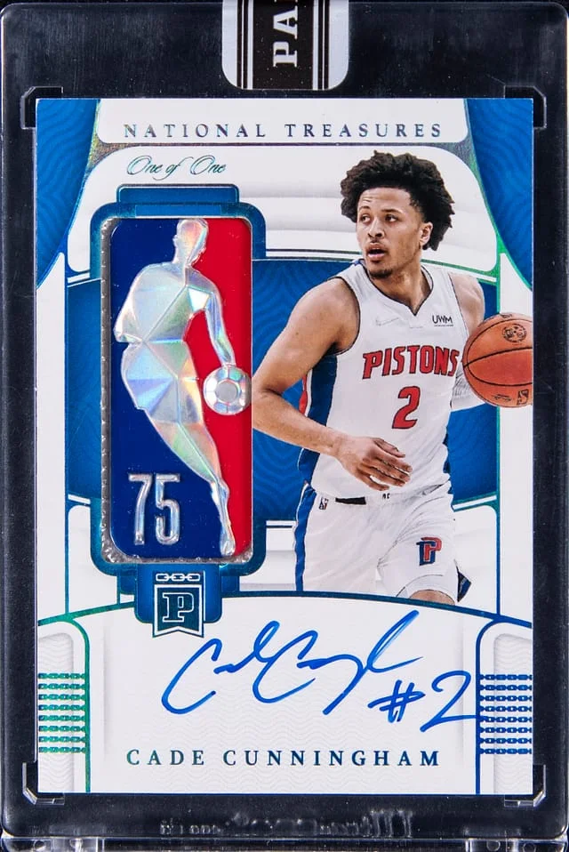 2022-23 Panini Prizm Cade Cunningham Blockchain Logoman Autographs #LA-CC card image