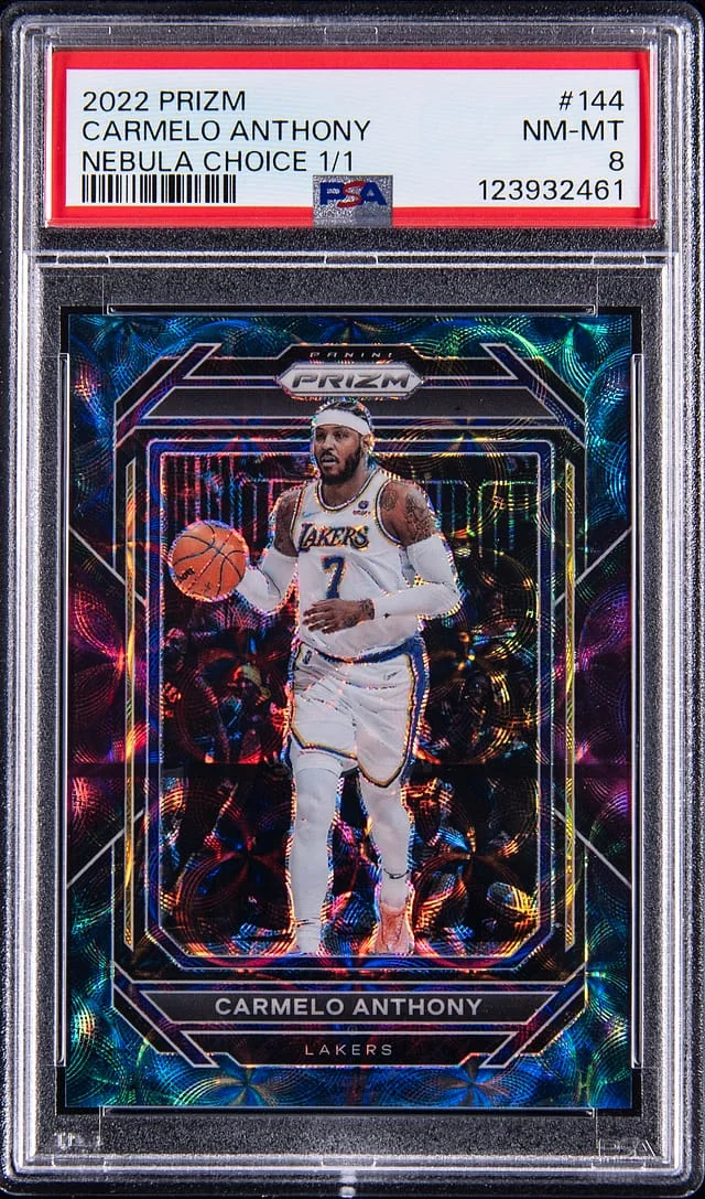 2022-23 Panini Prizm Carmelo Anthony Nebula Choice Prizm #144 card image