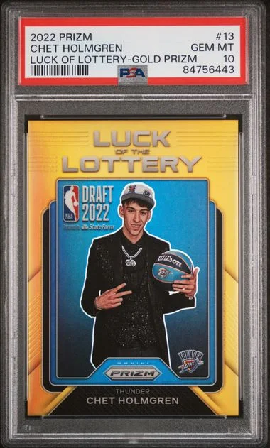 2022-23 Panini Prizm Chet Holmgren Luck Of The Lottery #13 card image