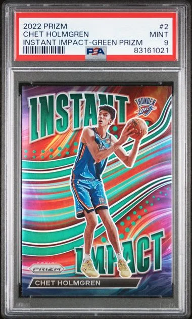 2022-23 Panini Prizm Chet Holmgren Instant Impact Green Prizm #2 card image