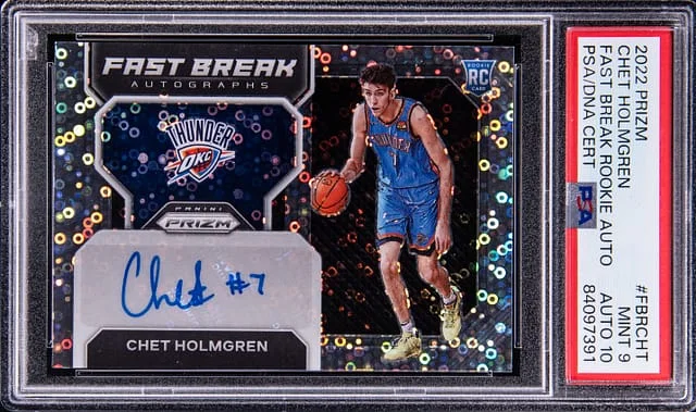 2022-23 Panini Prizm Chet Holmgren Fast Break Autograph #FBR-CHT card image