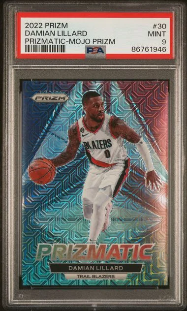 2022-23 Panini Prizm Damian Lillard Prizmatic Mojo Prizm #30 card image