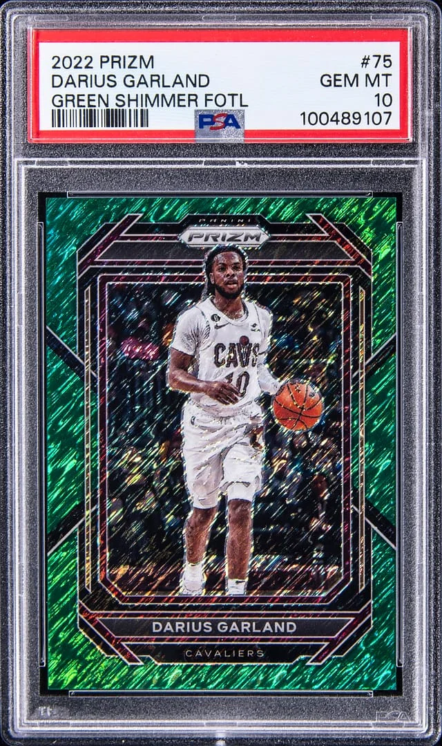 2022-23 Panini Prizm Darius Garland Green Shimmer FOTL #75 card image