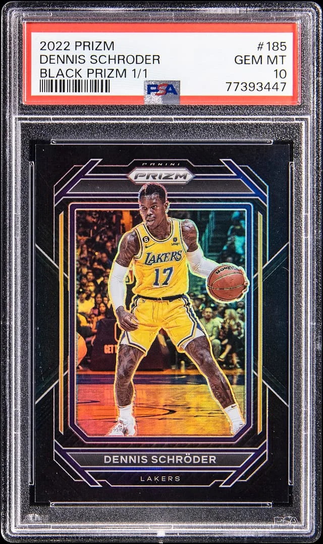 2022-23 Panini Prizm Dennis Schroder Black Prizm #185 card image