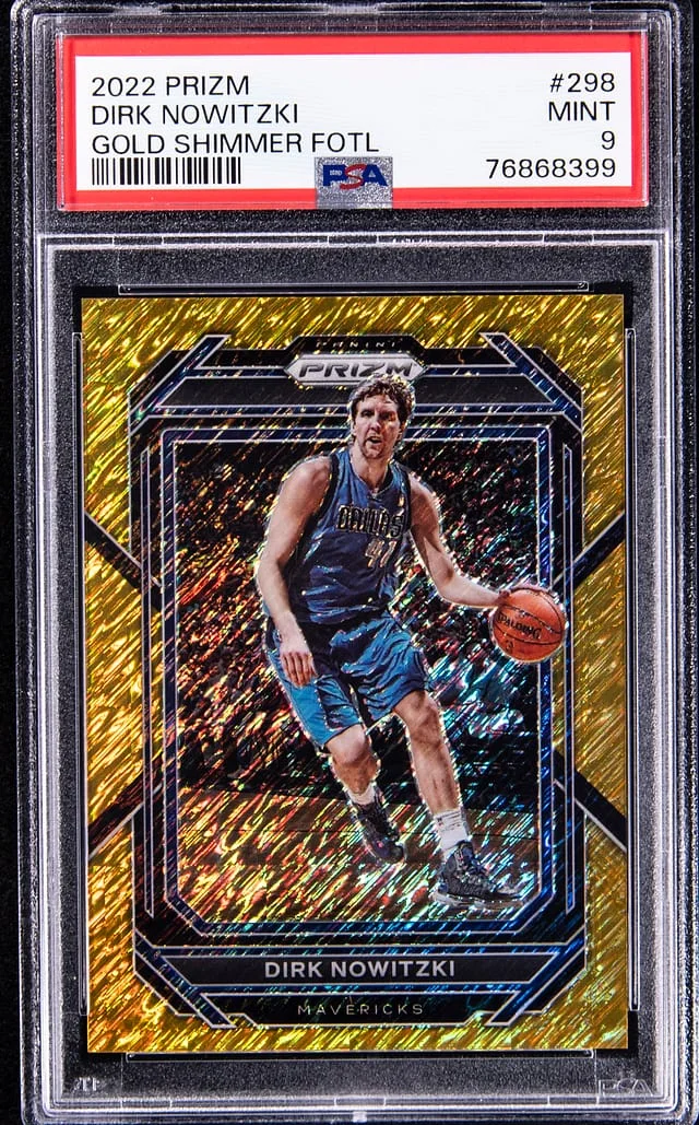 2022-23 Panini Prizm Dirk Nowitzki Gold Shimmer FOTL #298 card image