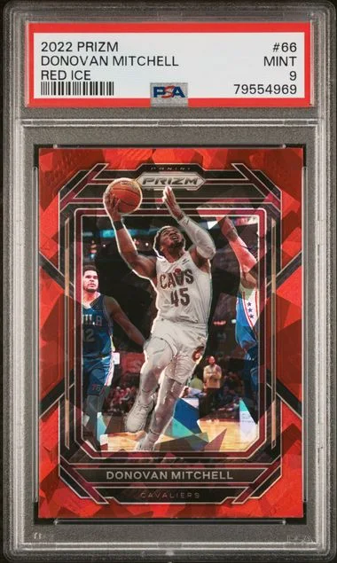 2022-23 Panini Prizm Donovan Mitchell Red Ice #66 card image